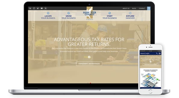 Hanover County Economic Development website redesign
