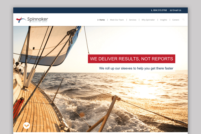 Old Spinnaker Consulting website prior to our redesign