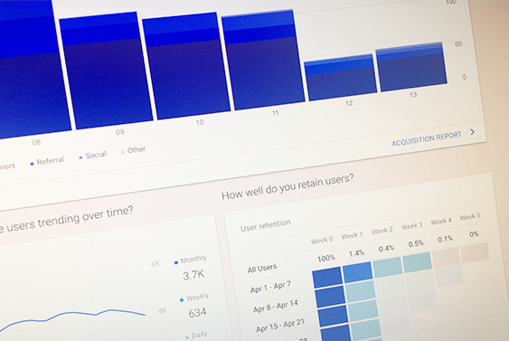 Web analytics screen